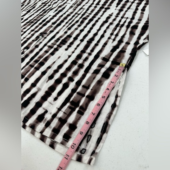 La Blanca Bamboo Print Tunic Cover Up Brown White Beach Resort Vacation One Size - Picture 9 of 12